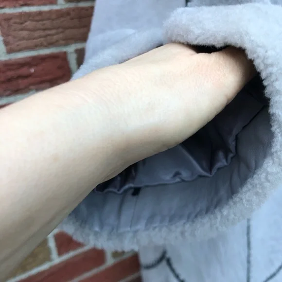 Sheepskin Fur Hooded Women's Coat. - Picture 6 of 14